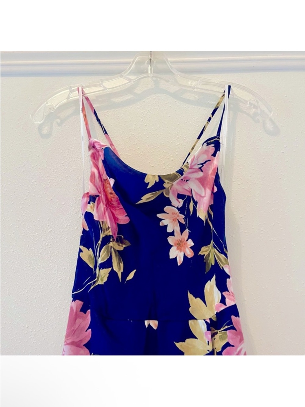 Lulus Love of Romance Navy Floral Print Satin Cowl Neck Maxi Dress - Size XS NWT - Picture 7 of 11